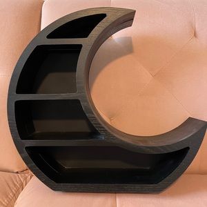 wooden black crescent moon shelf 💕 perfect for crystals